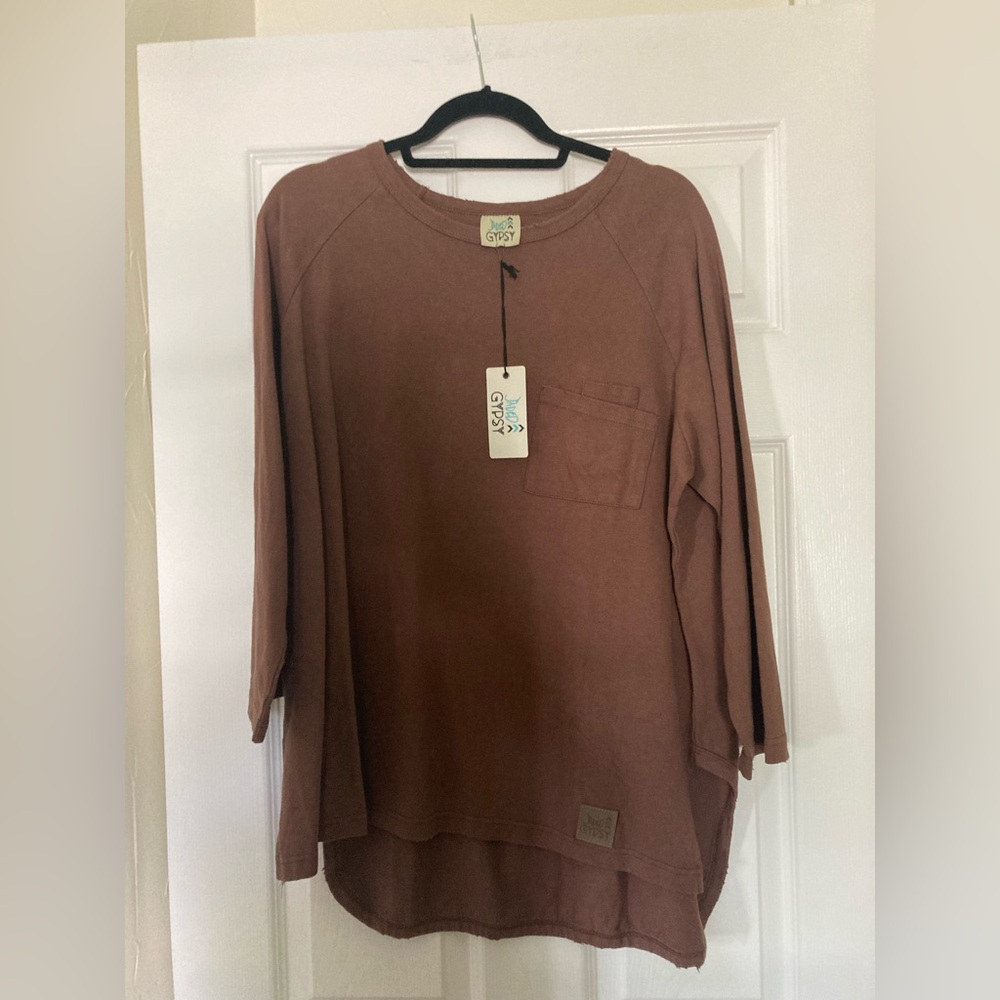 Jaded Gypsy Wandering Meadow Sweatshirt, Chocolate, S/M